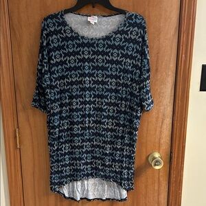 LuLaRoe Geometric Blue and Black Tunic